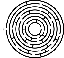 Round maze game for kids and adults. 