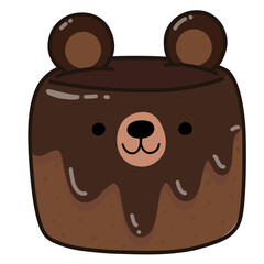 illustration of cake with chocolate