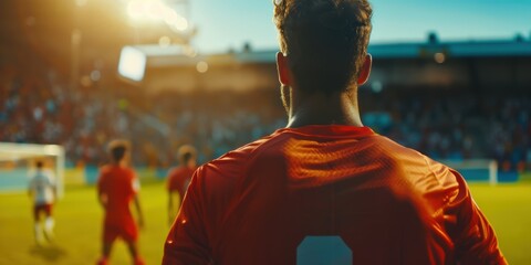 Man displays a football player's replacement during a game.