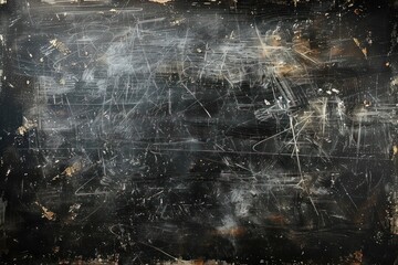 Black grunge scratched scary background, distressed chalkboard, old film effect. ai generative