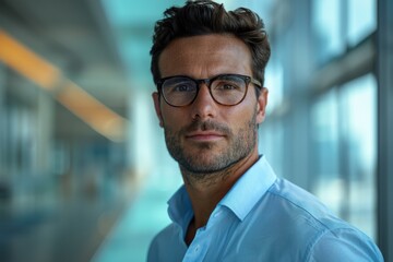 Obraz premium Confident Professional Man in Modern Office 