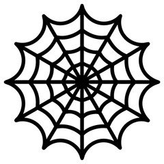 Obraz premium Simple clean spider web icon, flat icon, flat view, icon line art illustration, no color