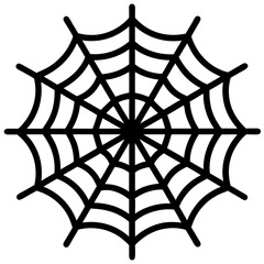 Obraz premium Simple clean spider web icon, flat icon, flat view, icon line art illustration, no color