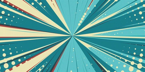 Comic Style Starburst Background in Turquoise and Red