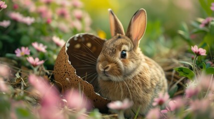 Fototapeta premium bunny in easter egg