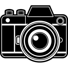 camera silhouette vector style white background
