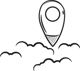 Illustration of hand-drawn location icon, travel vector