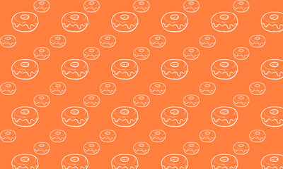 simple lineart donut seamless pattern design, cute white line design for wallpaper