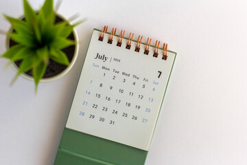July 2024 desk calendar on your desktop for planning.