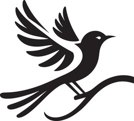 Bird silhouette vector style with white background