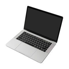 Macbook on white on white background.
Macbook isolated on transparent background.
