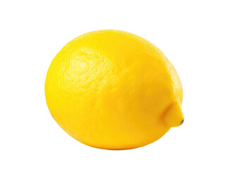 A single, ripe yellow lemon isolated on a white background.