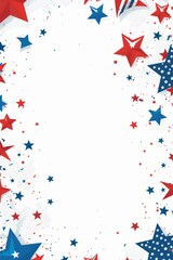 Obraz premium Clean white background with red, white, and blue elements for Patriot Day.
