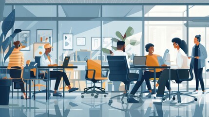 Obraz premium A diverse workplace highlighting neurodiversity inclusion
