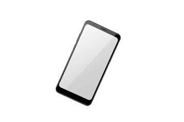 Smartphone with white screen on transparent background
