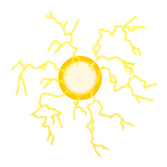 Yellow blitz ball effect illustration