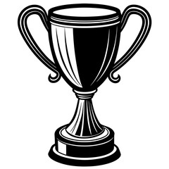  Realistic golden trophy or sport cup on stand on white background