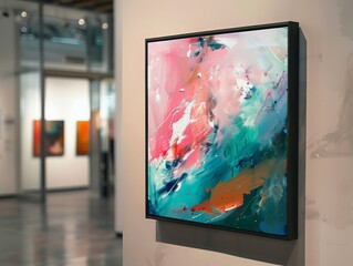 Contemporary Abstract Art in Modern Gallery SettingFramed Aesthetics