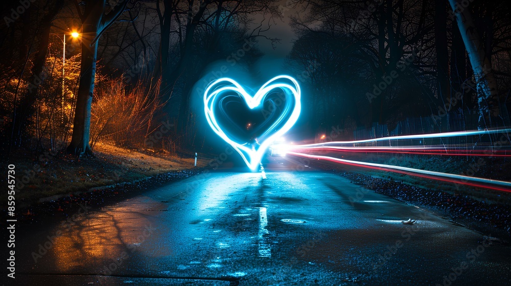 Wall mural heart shaped sparkler