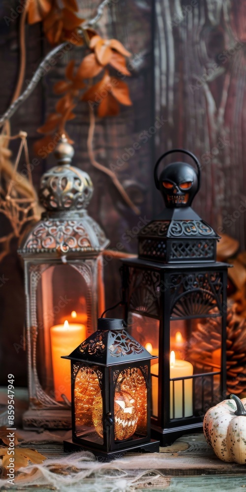 Sticker Assorted Candle Lanterns for Halloween Atmosphere