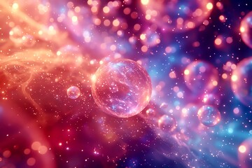 Astral Plane A surreal landscape filled with floating, glowing orbs and stars