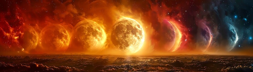 Fantasy Eclipse An eclipse with a magical twist, casting unusual and colorful shadows