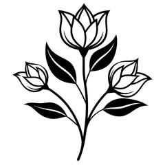 black and white flower