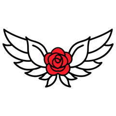 red rose with a heart