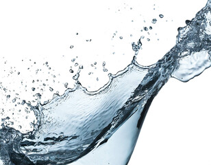 Wasser Splash  mit viel tropfen isoliert auf weißen Hintergrund, Freisteller 