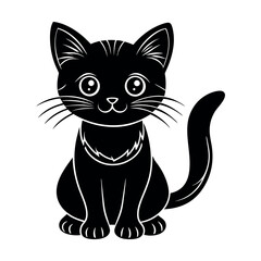 Obraz premium cat silhouette vector illustration Design on a white background 