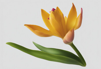 Obraz premium Siam Tulip green turmeric cut flower with leaves (Curcuma sp) tropical ornamental plant isolated on