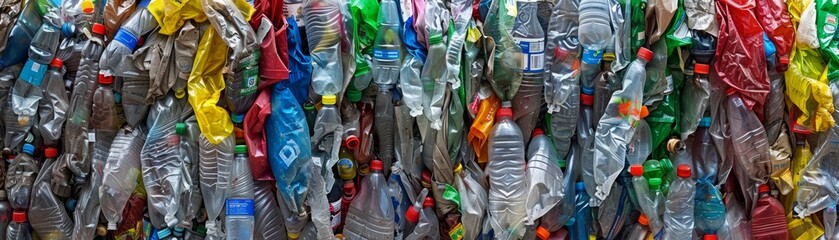 Environmental Impact: Heap of Plastic Waste Symbolizing Carbon Footprint and Pollution