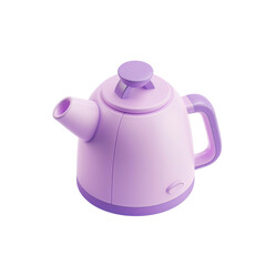 Obraz premium Purple Electric Kettle | Isolated on Transparent & White Background | PNG File with Transparency