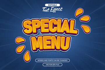 Special menu editable text effect