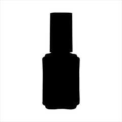 Nail polish bottle silhouette isolated on white background. Nail polish bottle icon vector illustration design.