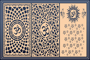 Om Jali design used for temples, Mandir. Om acrylic jali, corian jali and mdf jali.