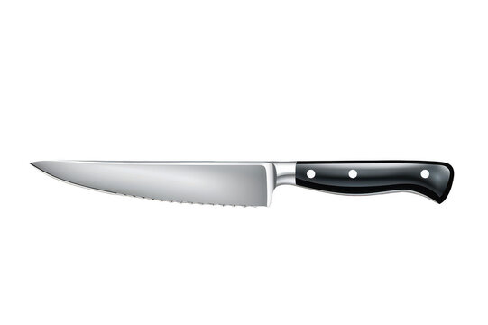 Table knife with file blade close-up on a transparent background
