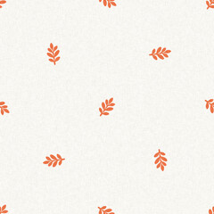 Peach fuzz botanical leaf foliage texture background with color of the year two tone linen fabric effect. Soft fresh modern woodland cottagecore design, wallpaper and on trend repeat tile textures. 
