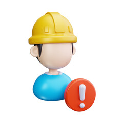 worker 3d render icon