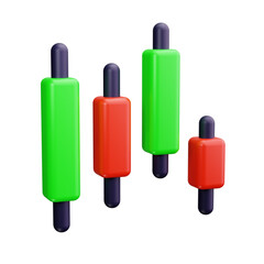 chart 3d render icon