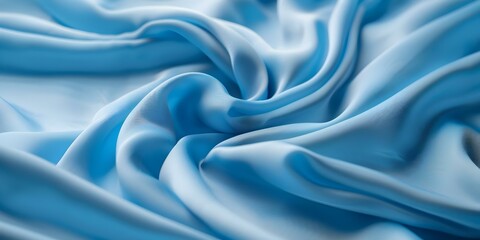 Fototapeta premium Blue Polyester Fabric with Long Folds on Textured Background A Detailed Look. Concept Textured Backgrounds, Detailed Photography, Fabric Photography, Blue Polyester, Long Folds
