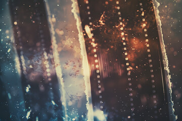 old film strip in grunge style