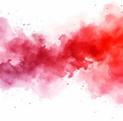 Red watercolor paint splash art abstract texture background with blot design stain ink spot. 