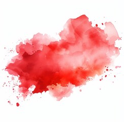 Red watercolor paint splash art abstract texture background with blot design stain ink spot. 