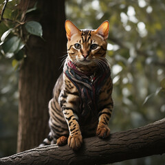 Portrait of a beautiful cat. Generative Ai