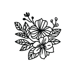 Flower with Leaf: Botanical Illustration