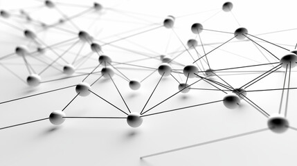 3d rendering of abstract network on white background. Network concept.