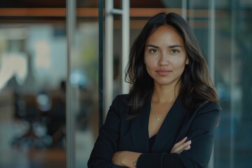 A person standing in front of a transparent glass partition