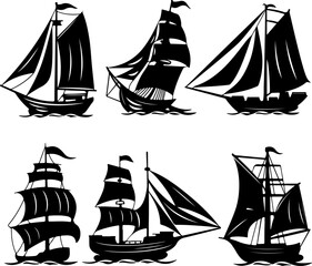 Sail ship silhouette