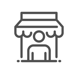 Shop management related icon outline and linear vector.	
